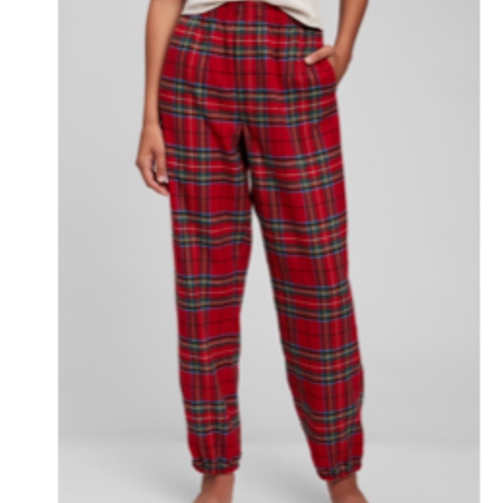 38) KIDS GAP Girls NEW PJ SET 100% Recycled Cami Red Flannel PJ Pajamas Size 8 - Picture 1 of 7